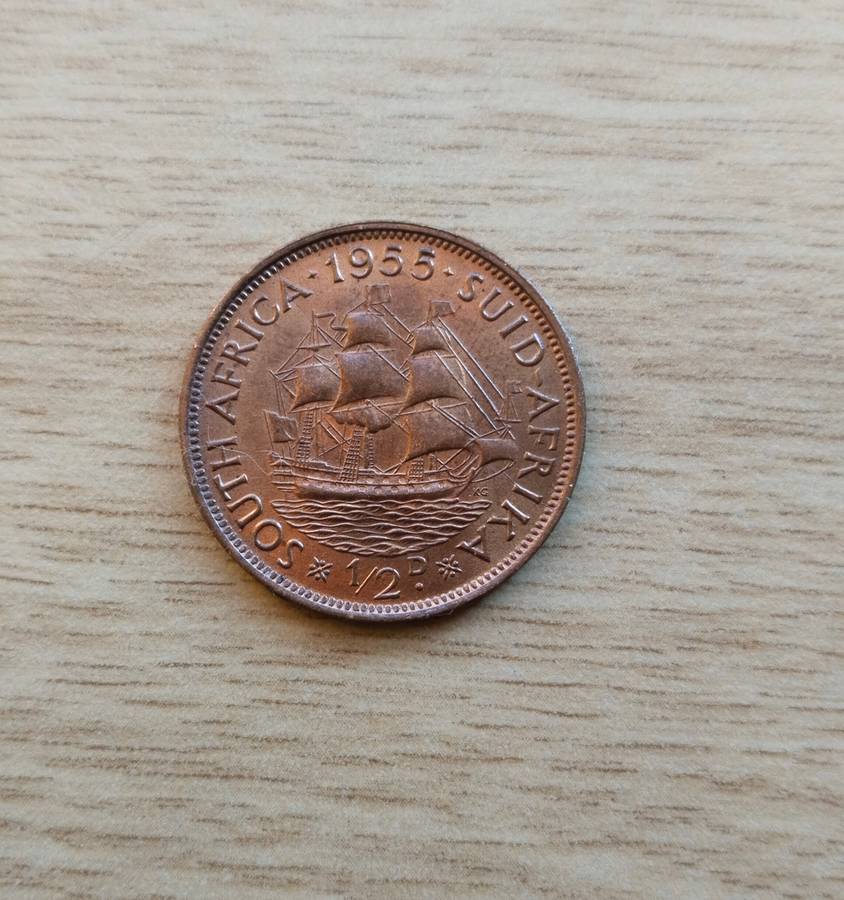 South Africa 1955 Half Penny. Great condition.