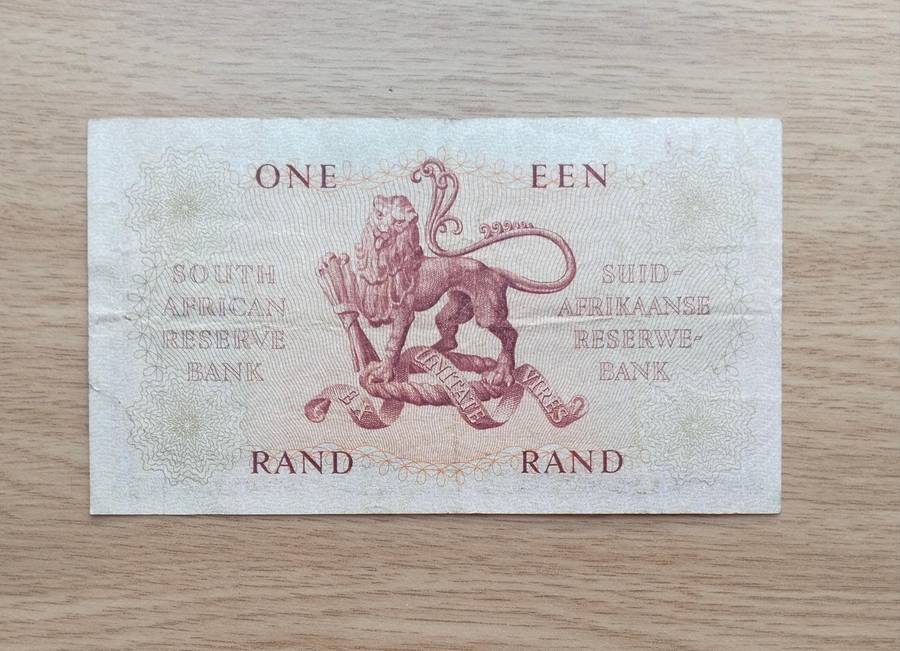 Replacement Z2 South Africa M.H. de Kock old R1 Bank Note. Rare note. Low serial number.