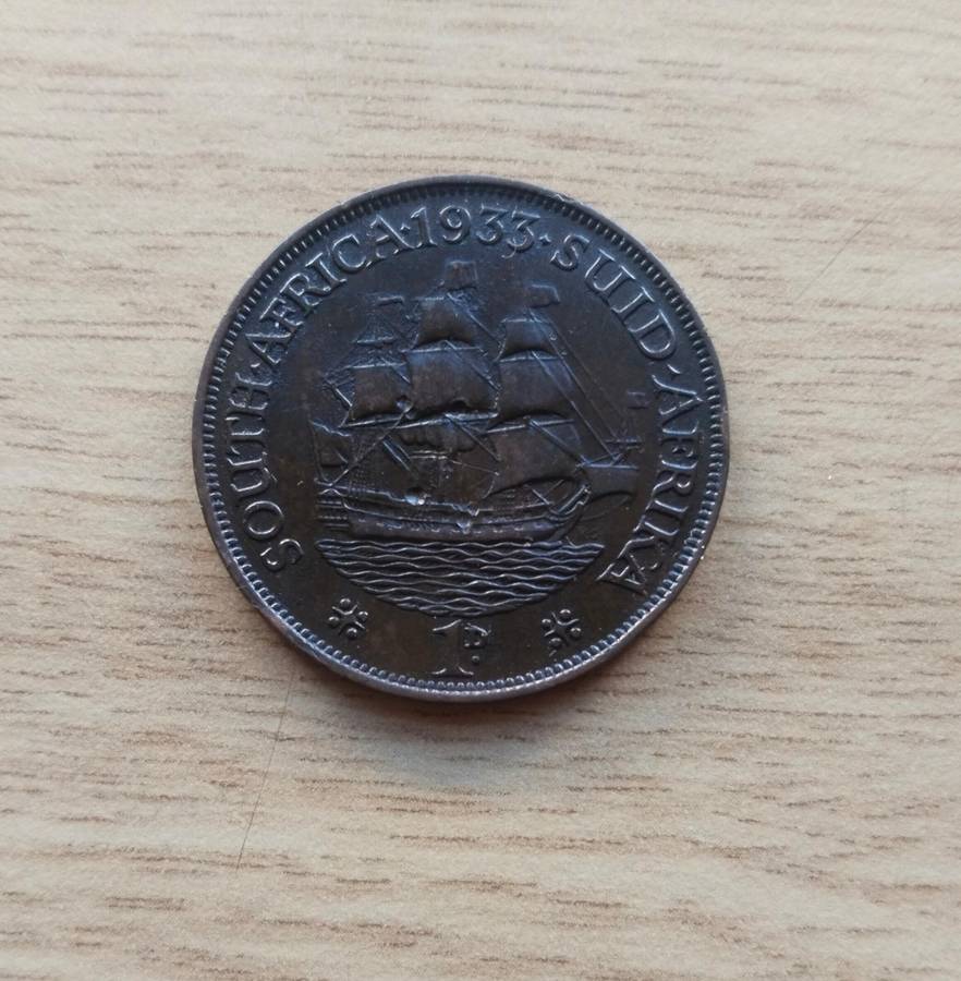 South Africa 1933 Penny. Rare date.
