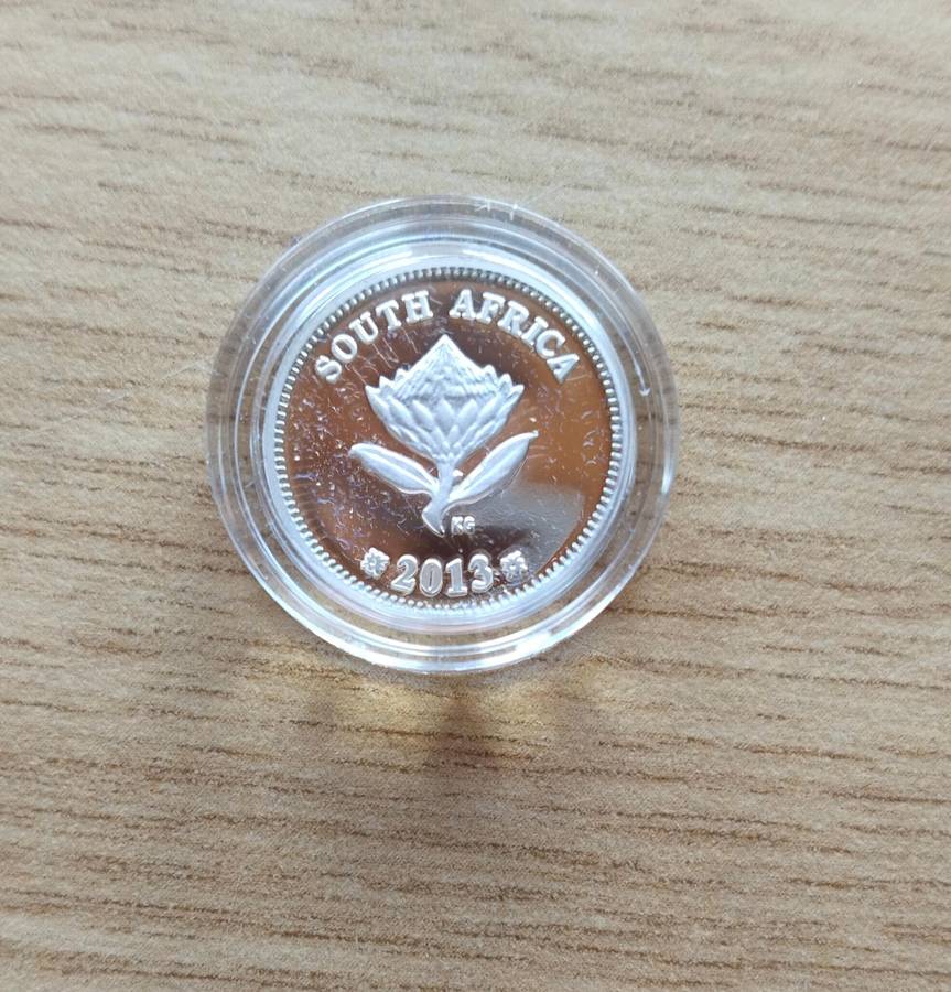 South Africa Proof 2013 Silver Trains of South Africa 2 1/2 Cents.  No 618