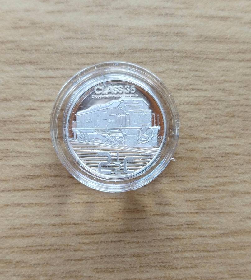 South Africa Proof 2013 Silver Trains of South Africa 2 1/2 Cents.  No 618