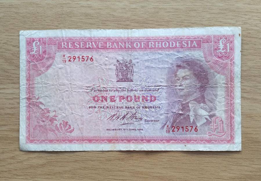 Rhodesia 15th June 1966 One Pound Bank Note.