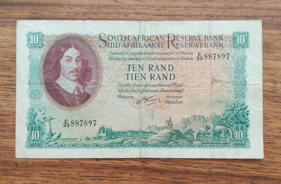 South Africa G Rissik old R10 Bank Note. (897)
