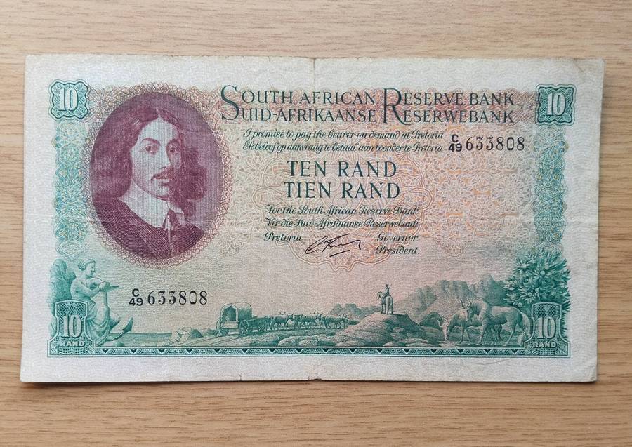 South African G. Rissik old R10 Bank Note. (808)