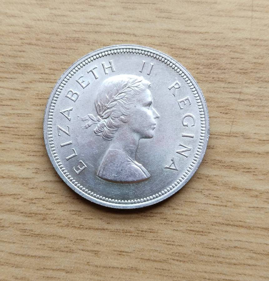 South African 1960 Silver half crown. Good Condition. Rare