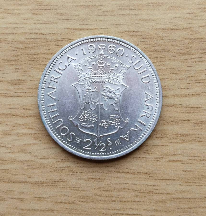 South African 1960 Silver half crown. Good Condition. Rare