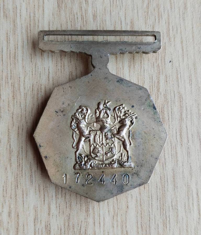 SANDF Pro Patria Medal Awarded to 172440