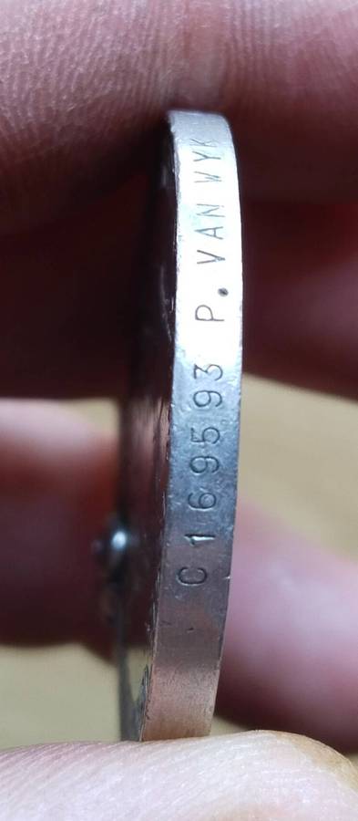 WW11 Medal Awarded to C169593 P. VAN WYK