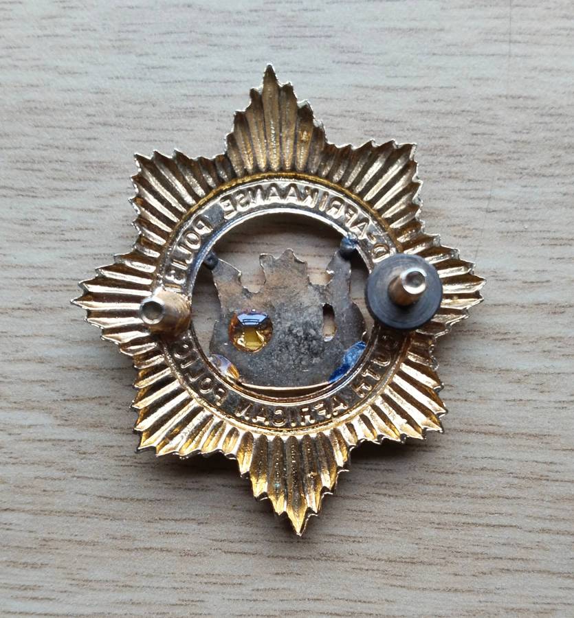 South African police High Ranking Officers Cap Badge.