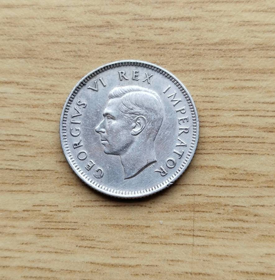 South Africa 1937 Silver Shilling.