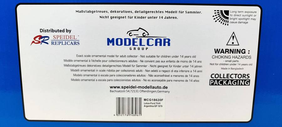 **NEW/F1 SET** 1/18 MCG Lotus-Ford 79 #1 Andretti/#2 Reutermann Argentina GP 1979 (MCG18620F/18621F)