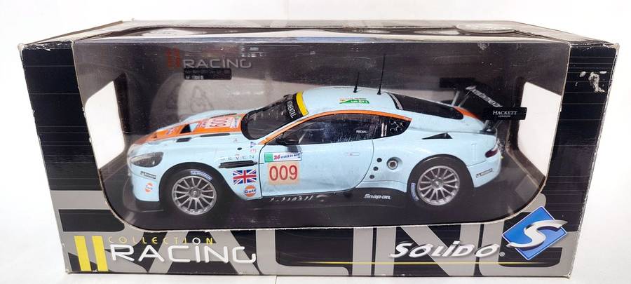 Boxed 1/18 Solido Racing Collection Aston Martin DBR9 Team Gulf 2008 #009