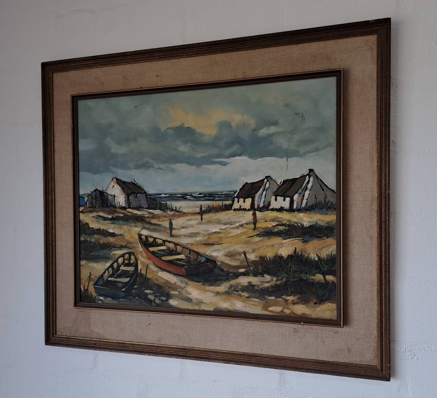 STUNNING SIGNED FRAMED ORIGINAL OIL PAINTING OF BEACH SCENE!