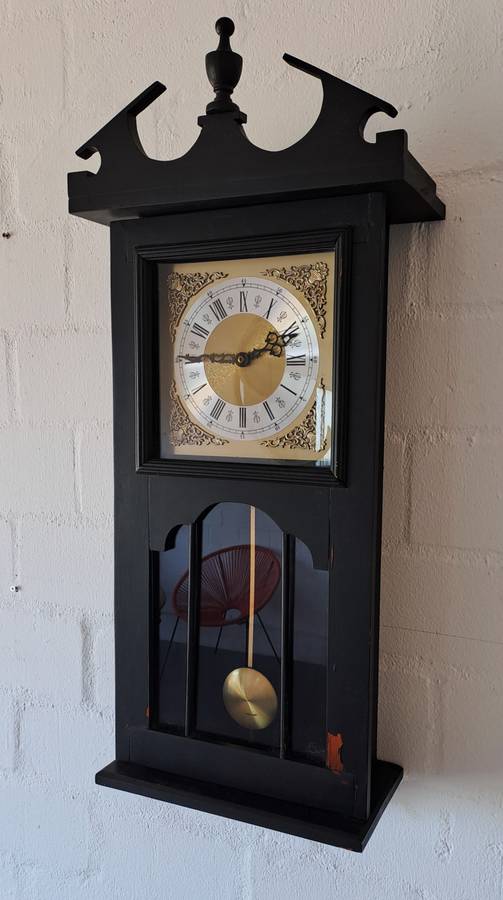 Large Black Painted Wall Clock!