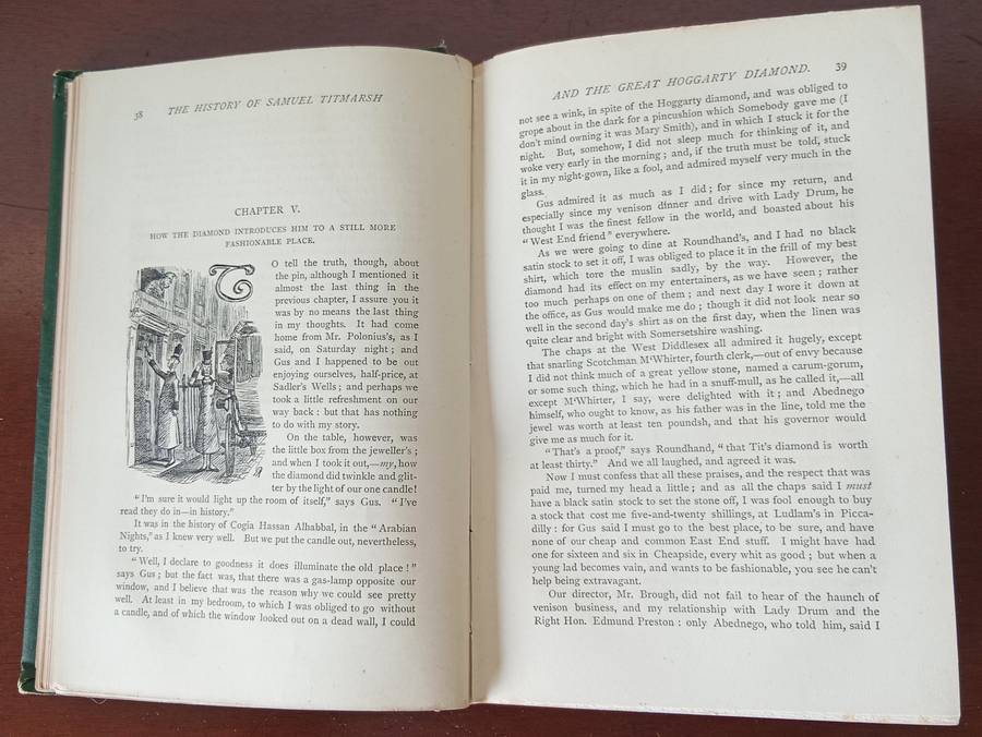 Circa 1878 ANTIQUE BOOK, THE HISTORY OF SAMUEL TITMARSH & THE GREAT HOGGARTY DIAMOND BY W THACKERAY