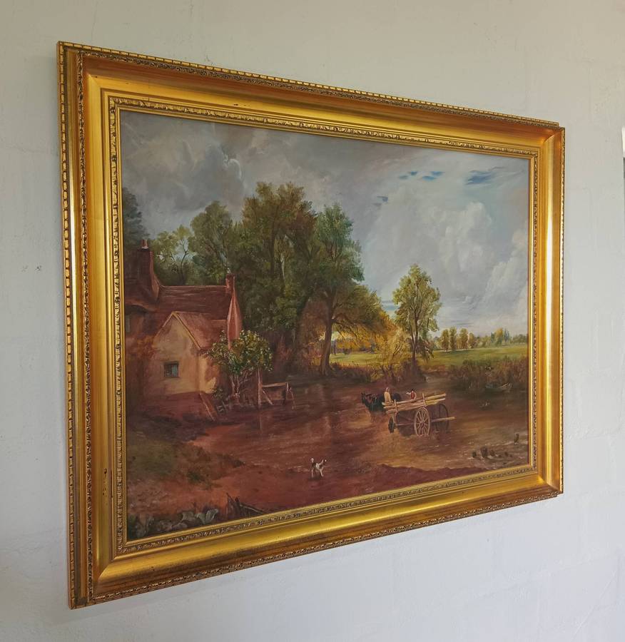 Oil on Board Painting "The Valley Farm" (John Constable Replica)