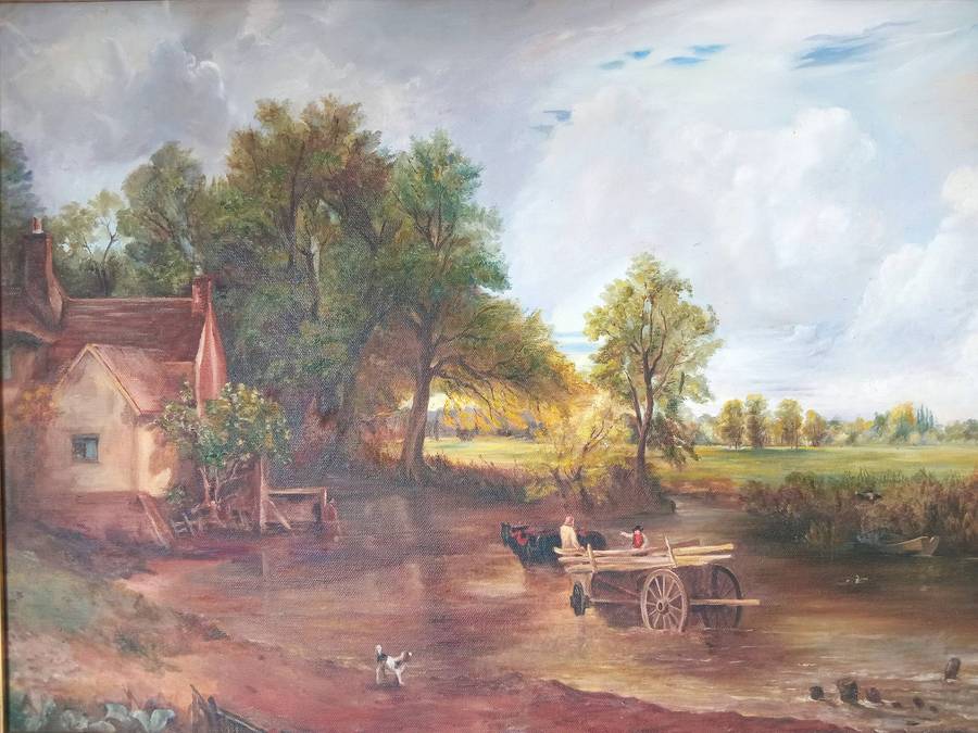 Oil on Board Painting "The Valley Farm" (John Constable Replica)