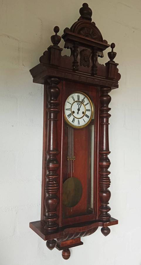 BEAUTIFULLY CARVED GUSTAV BECKER ANTIQUE WALL CLOCK*SELLS FOR HUNDREDS OF DOLLARS OVERSEAS*