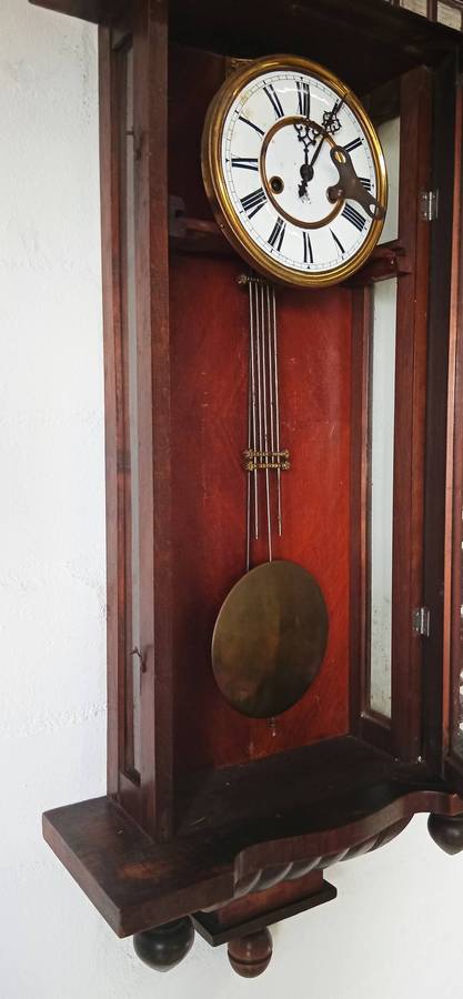 BEAUTIFULLY CARVED GUSTAV BECKER ANTIQUE WALL CLOCK*SELLS FOR HUNDREDS OF DOLLARS OVERSEAS*