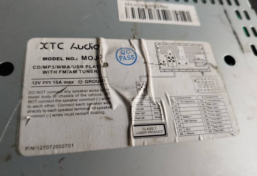 XTC Double Din High Power 120W x 4 Car Media Player (MOJO)