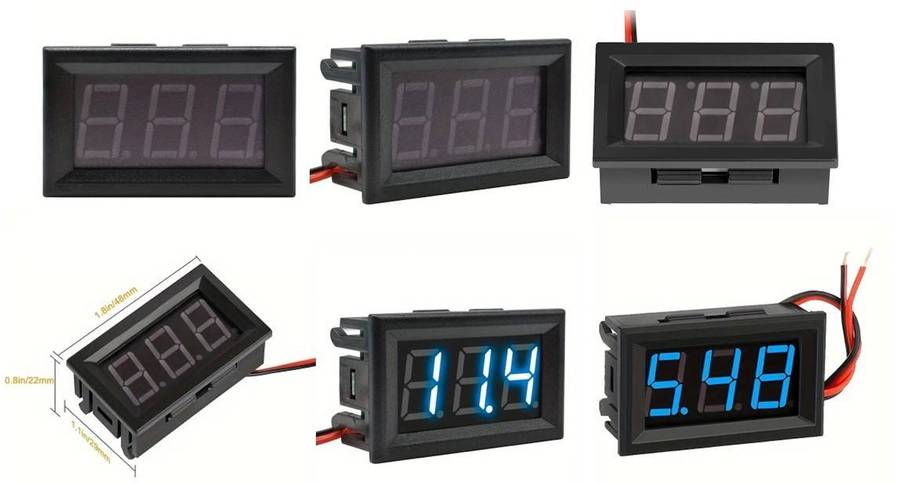 Digital Voltmeter DC 4.5-30V - Blue
