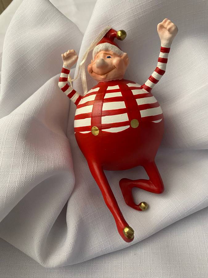 CHRISTMAS FAT GNOME HANGING ORNAMENT