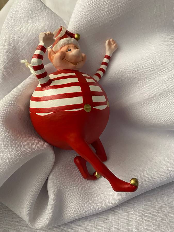 CHRISTMAS FAT GNOME HANGING ORNAMENT