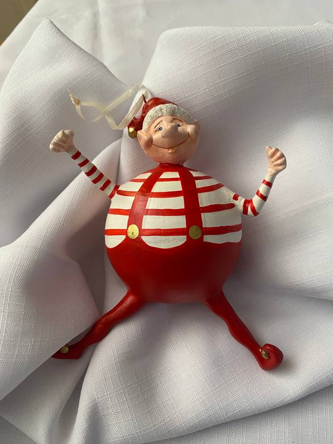 CHRISTMAS FAT GNOME HANGING ORNAMENT