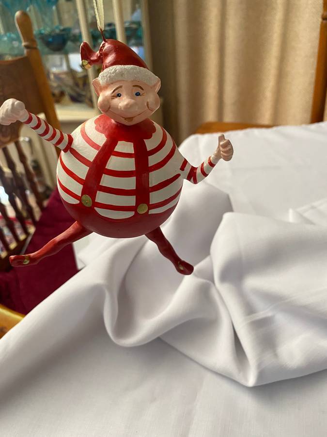 CHRISTMAS FAT GNOME HANGING ORNAMENT