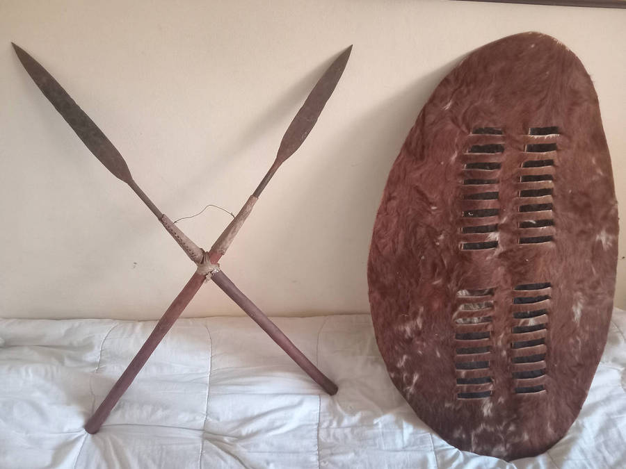 Zulu shield and assegais