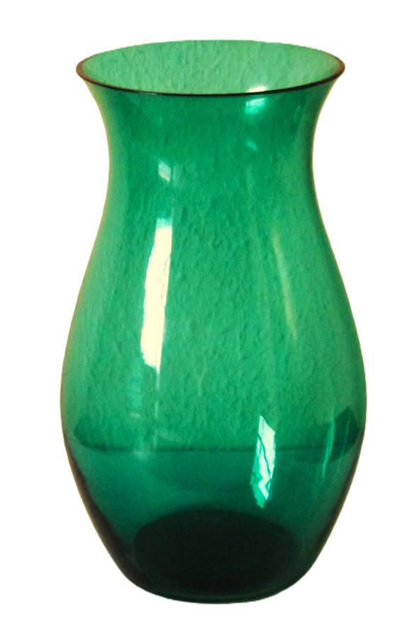 Vintage Emerald Green Hand Blown Glass Vase
