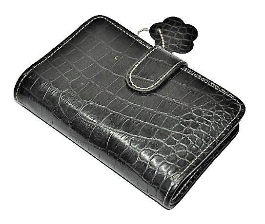 New Black Real Leather Crocodile-Texture Advantage Organiser