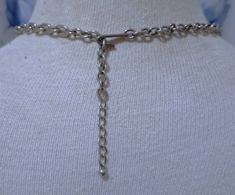 Vintage Hand-Crafted Silver-Tone Mother of Pearl Necklace and Bracelet Set