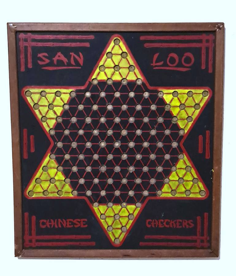 Vintage Two-Sided San Loo Chinese Checker Board - Northwestern Products Co., St. Louis (No Marbles)