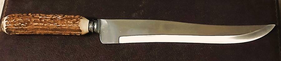 Vintage Priestley & Moore Antler Handle Carving Set - Sheffield, England c1950/60
