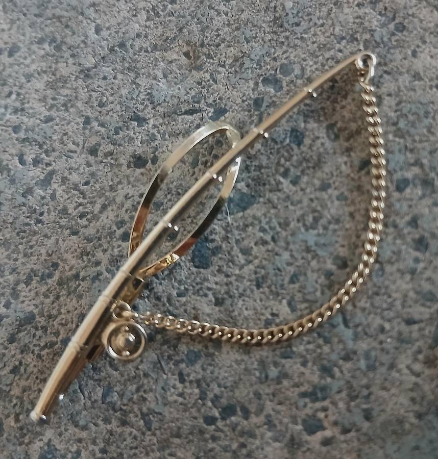 Vintage Gold-Tone Stratton Imitation Fishing Rod Tie Clip - Made in England