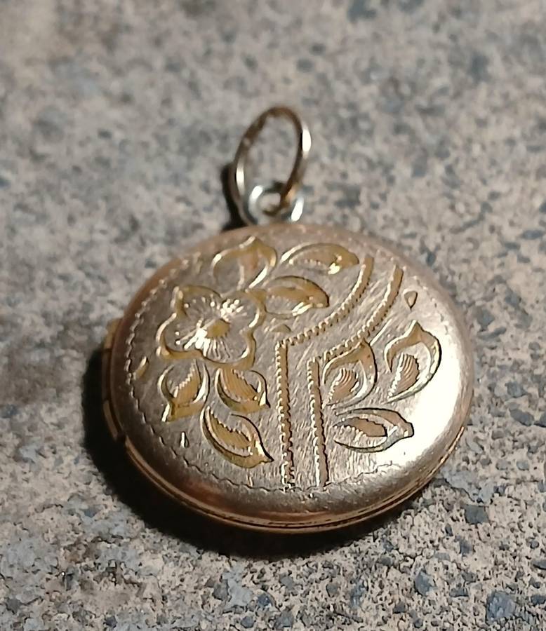 Vintage 14k Gold Filled Locket with Art Nouveau Revival Engraving