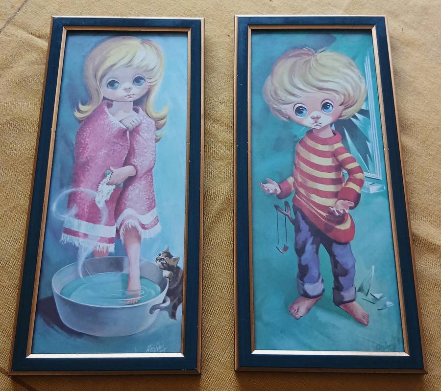 Charming Vintage D Golding 'Moppets' Prints - 1960s Framed Art