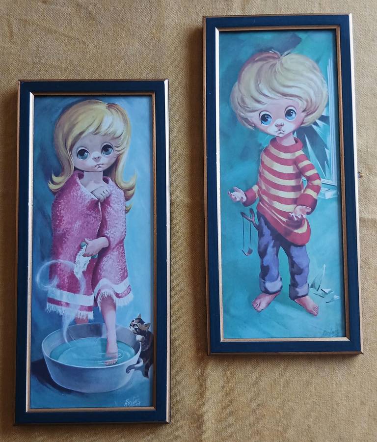 Charming Vintage D Golding 'Moppets' Prints - 1960s Framed Art