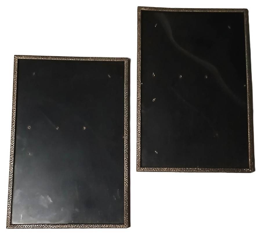 Pair of Rare Antique WWB Ltd (Wilkes & Brookes) Art Deco Silverplated Convex Glass Picture Frames