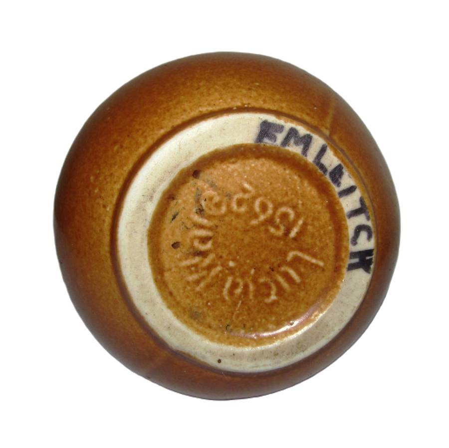 Vintage Lucia Ware Small Brown Glazed Amphora - Numbered 1562