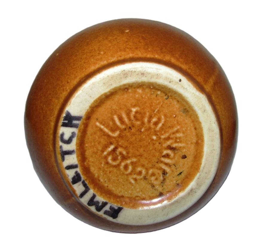 Vintage Lucia Ware Small Brown Glazed Amphora - Numbered 1562