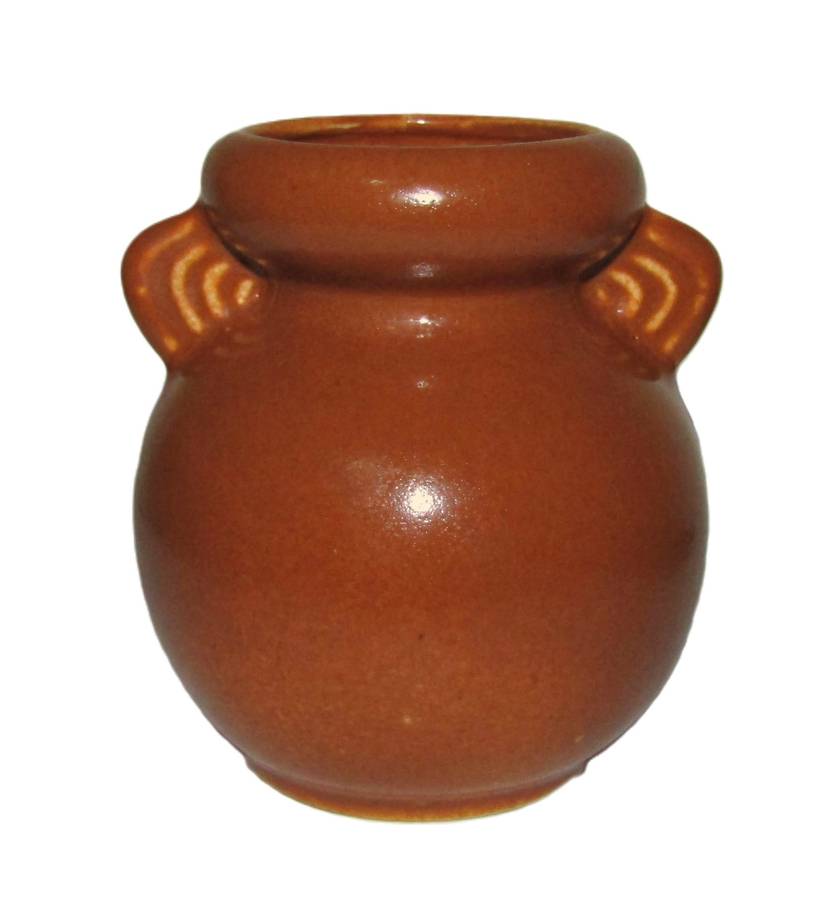 Vintage Lucia Ware Small Brown Glazed Amphora - Numbered 1562