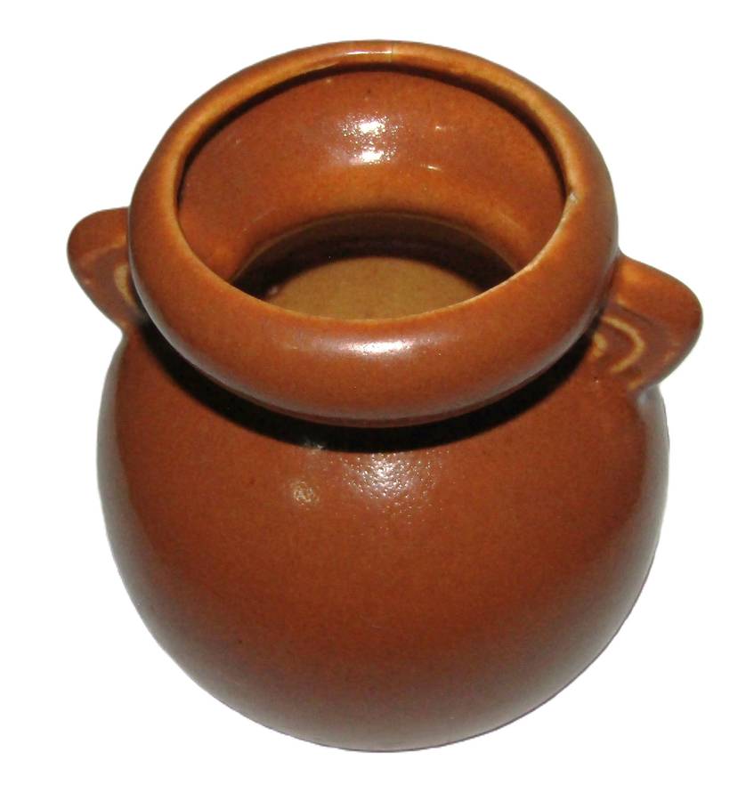 Vintage Lucia Ware Small Brown Glazed Amphora - Numbered 1562