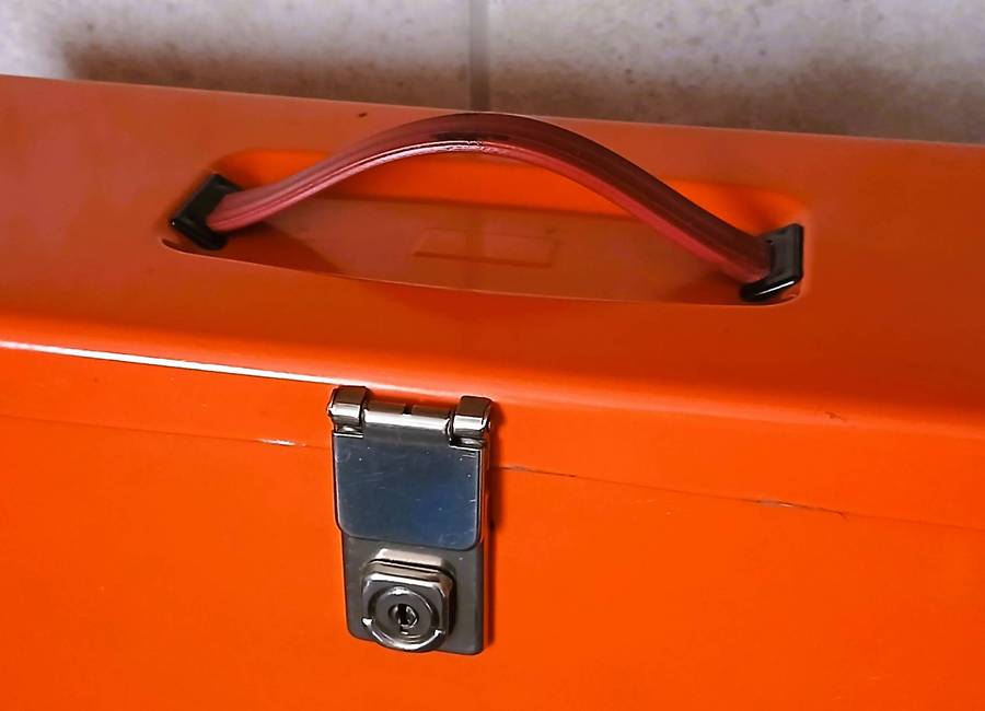 Retro 1970s/80s Orange Hanging File Storage Box | Bold Office Décor & Functional Organiser