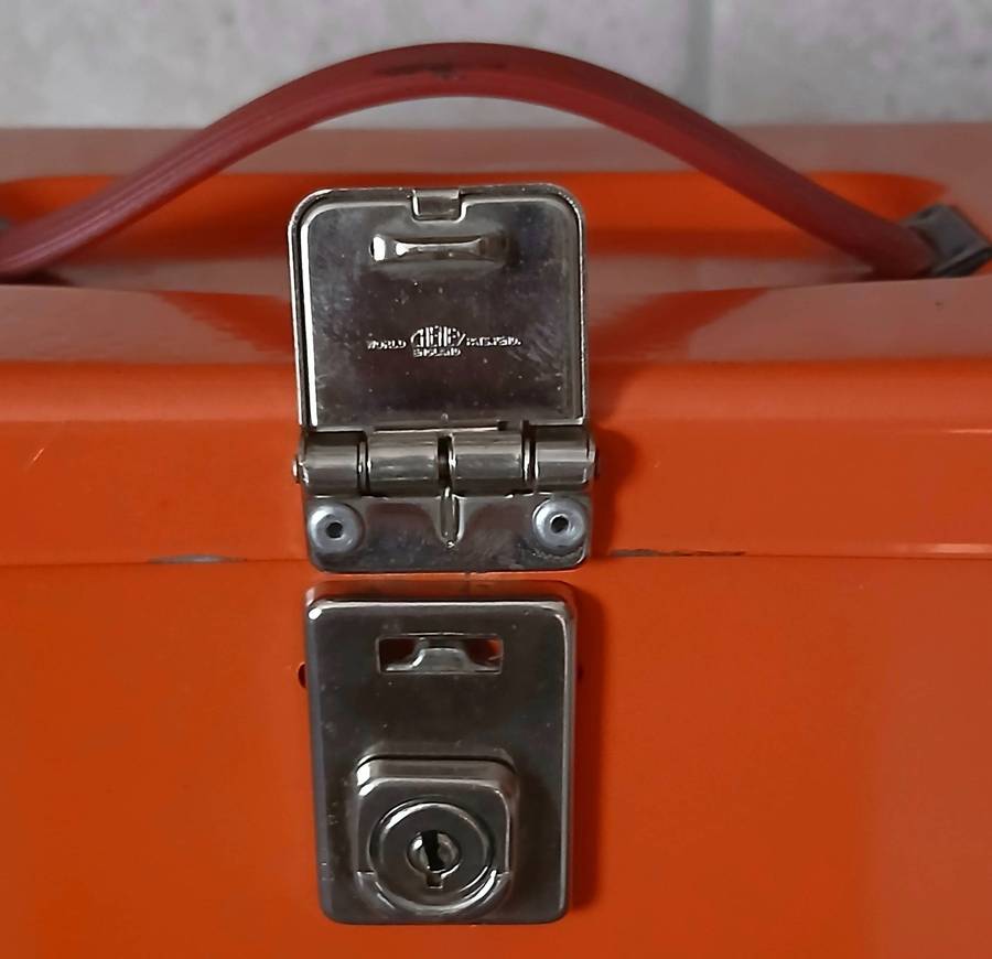 Retro 1970s/80s Orange Hanging File Storage Box | Bold Office Décor & Functional Organiser