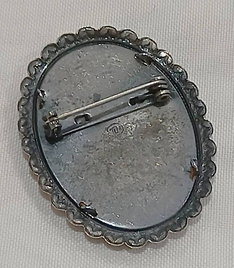 Vintage Hand-Painted Floral Brooch with Box | Thomas L. Mott, Made in England