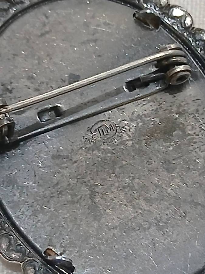 Vintage Hand-Painted Floral Brooch with Box | Thomas L. Mott, Made in England