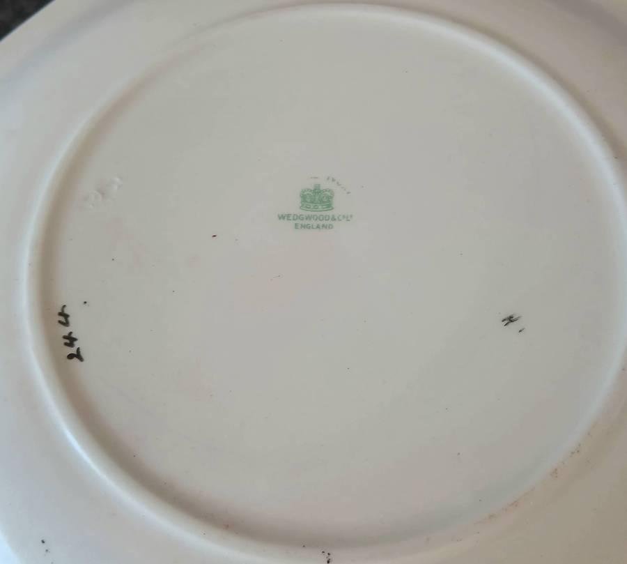 Vintage Wedgwood Peach Pattern Plates | Pair of 22.2cm Octagonal Dinner Plates