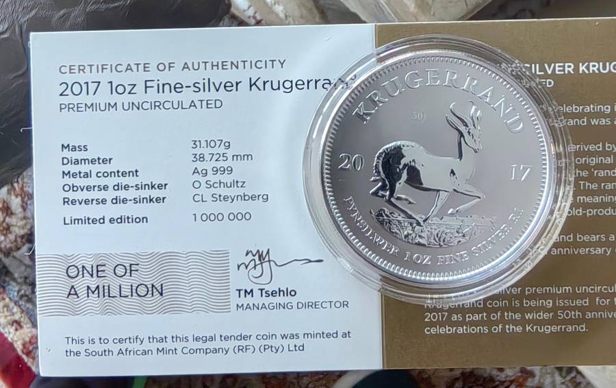 Krugerrand Silver 2017, 50th anniversary